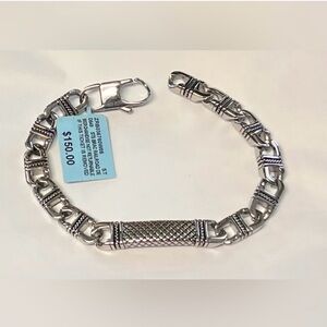 Men's Stainless Steel Railroad Design Bracelet